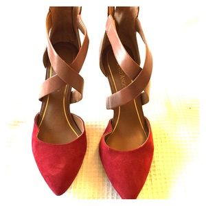 Enzo Angiolini Red and Leather Heels